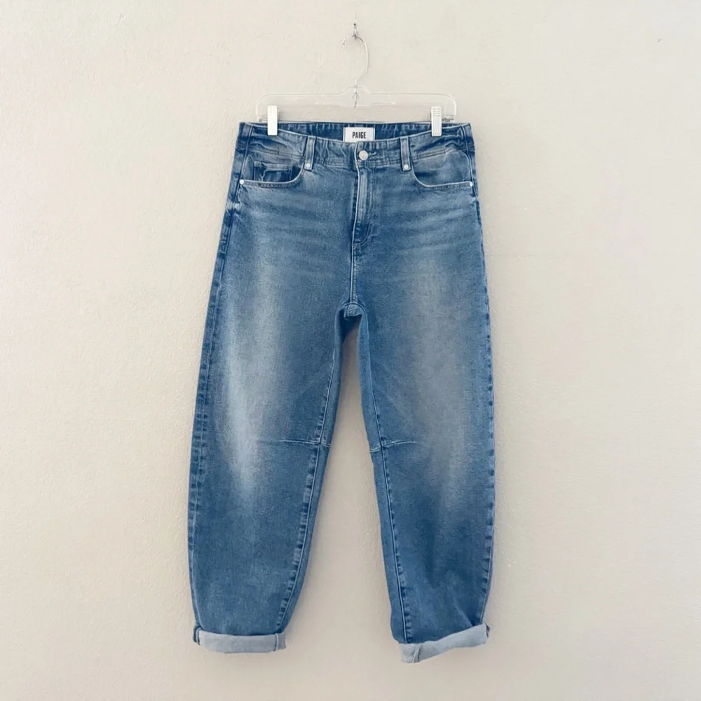 Paige Alexis Barrel Jeans 29 Ryland Denim Blue Casual Minimalist Classic Trendy - Picture 8 of 16